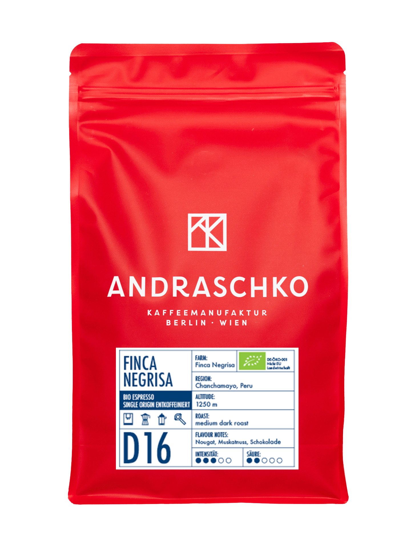Peru Finca Negrisa Bio Single Origin Espresso entkoffeiniert - DE-ÖKO-001