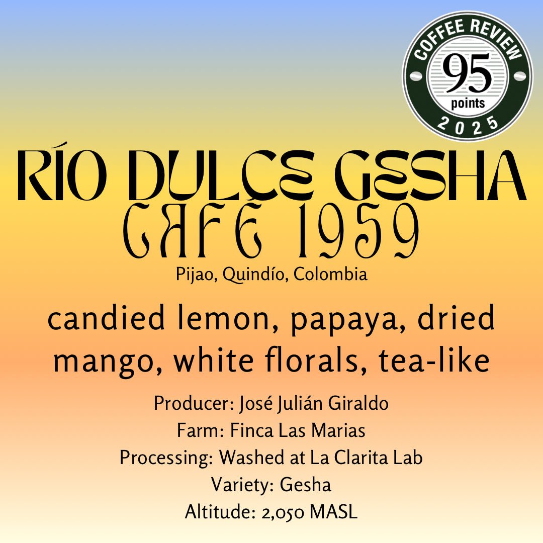 STANDART X LWCR - Río Dulce Gesha - José Julián Giraldo, Cafe 1959 - Colombia