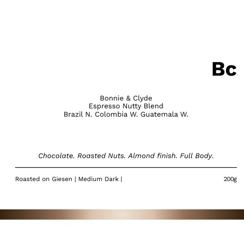 <MOST POPULAR BLEND!> Bc - Bonnie & Clyde Espresso Blend