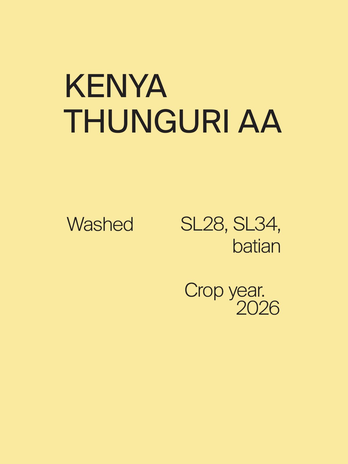 Kenya Thunguri AA SL28, SL34, Batian Washed