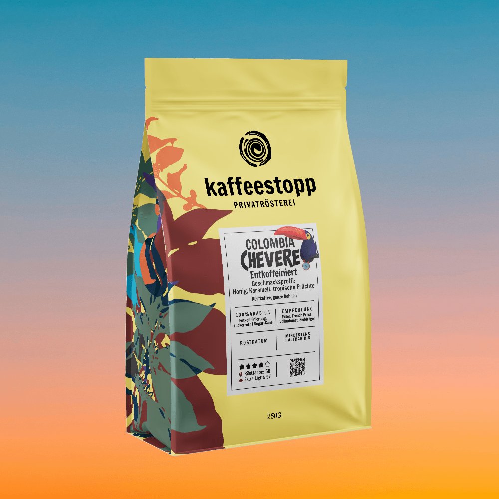 Chevere entkoffeinierter Kaffee aus Kolumbien | Zuckerrohr-Decaf
