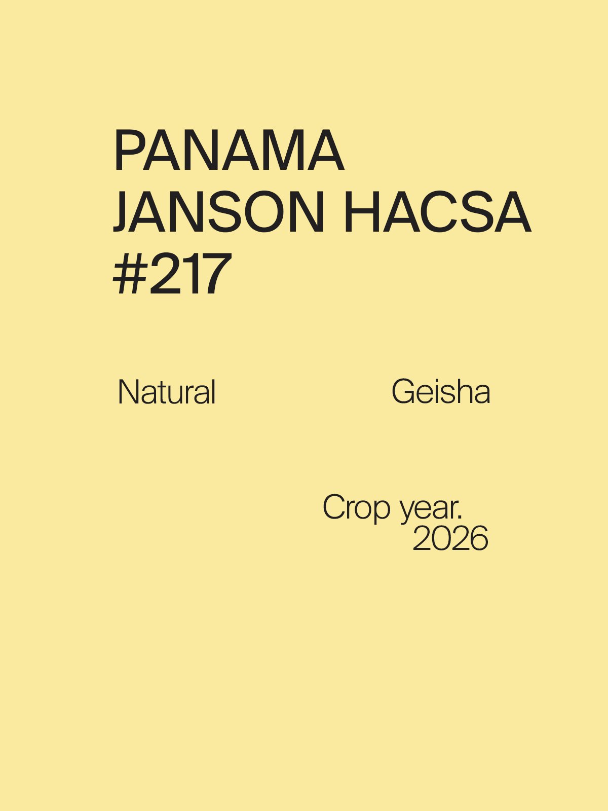 Panama Janson Hacsa #217 Geisha Natural