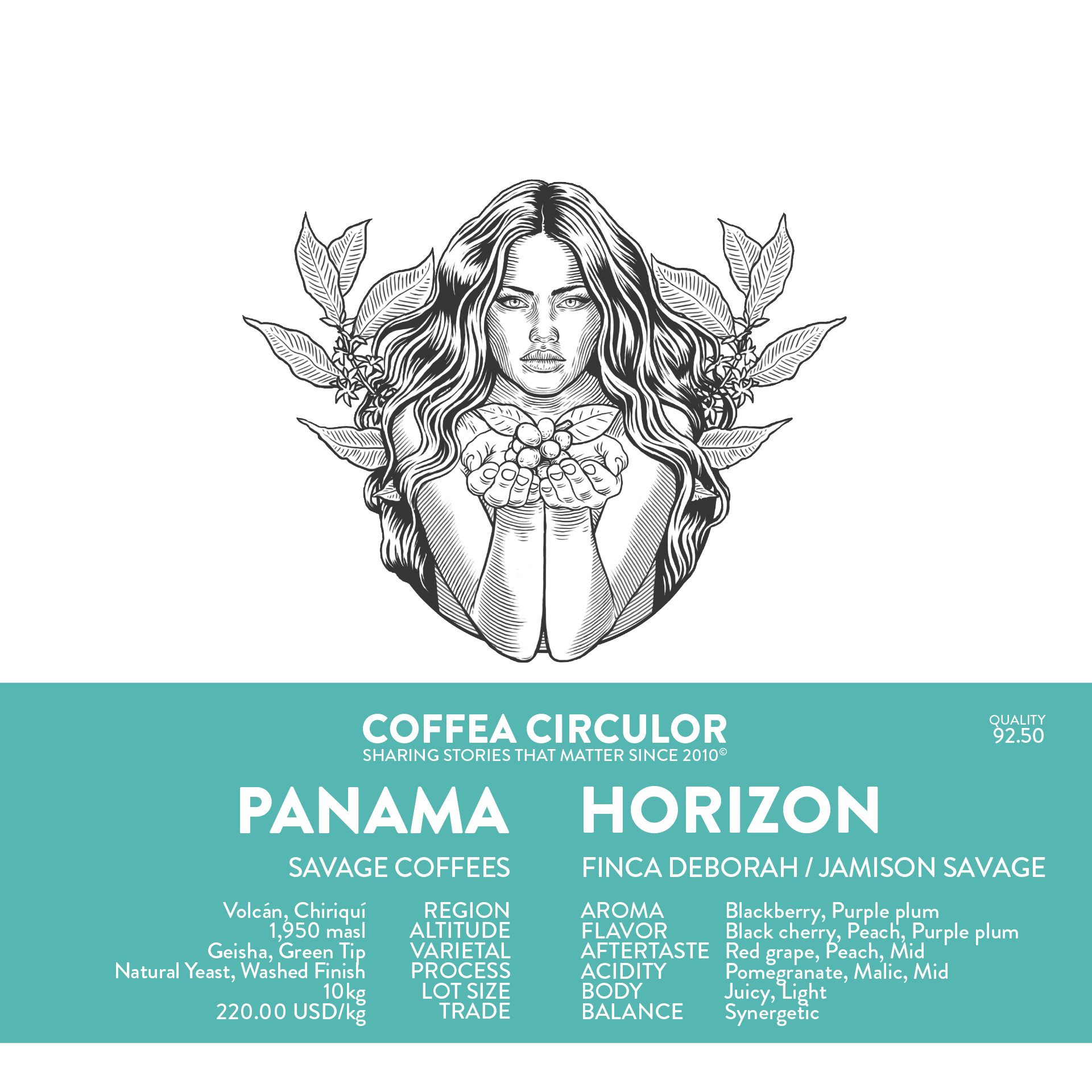 PANAMA Savage Coffees Finca Deborah Geisha Horizon Natural Yeast Washed