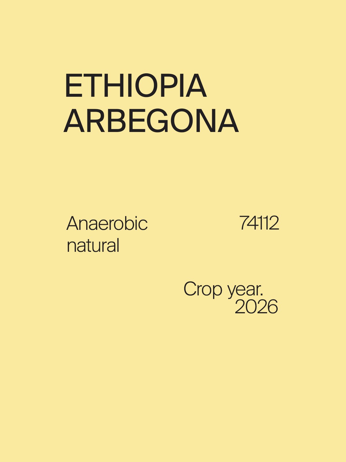 Ethiopia Arbegona 74112 Anaerobic Natural (Green)