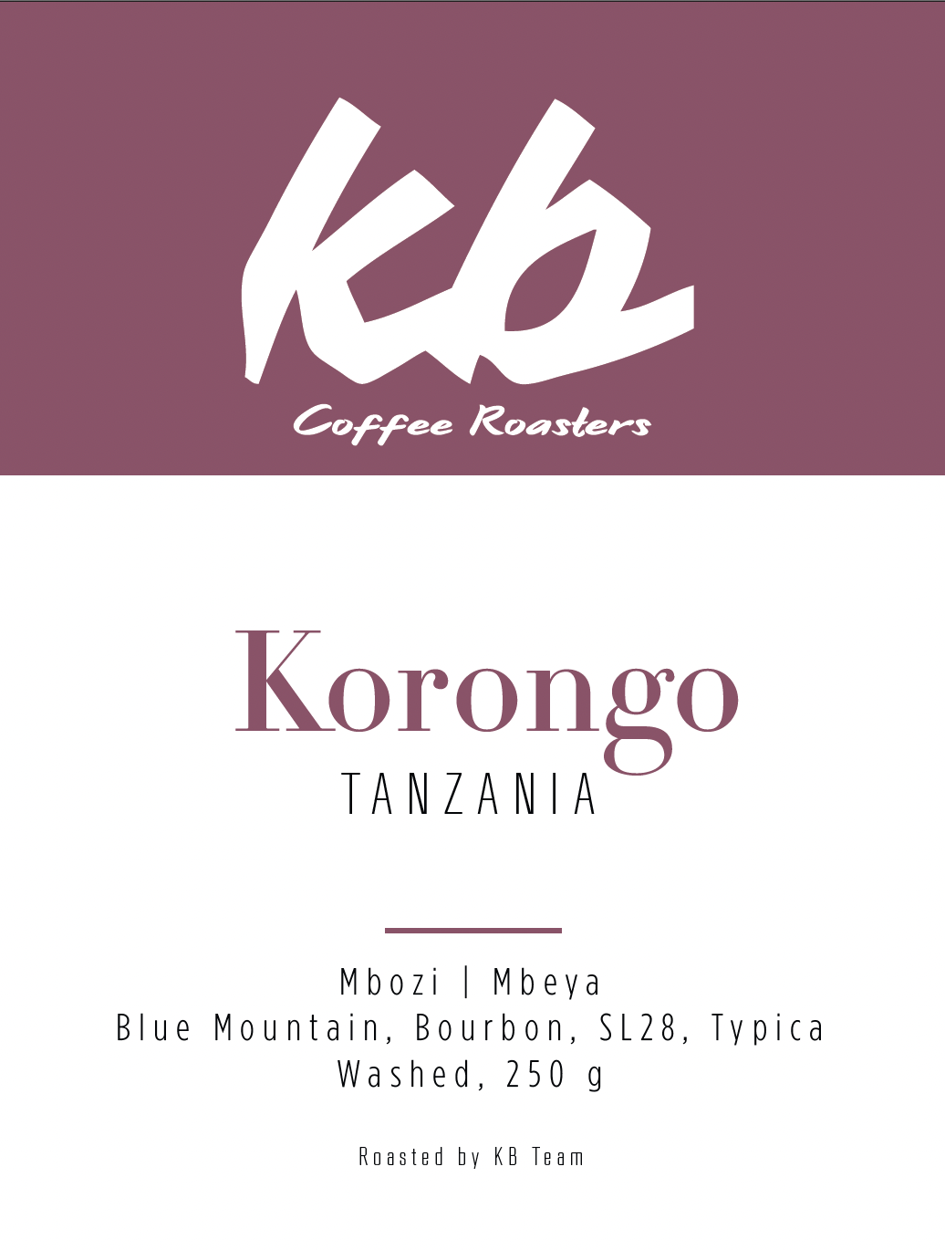 Espresso - Tanzanie - Korongo