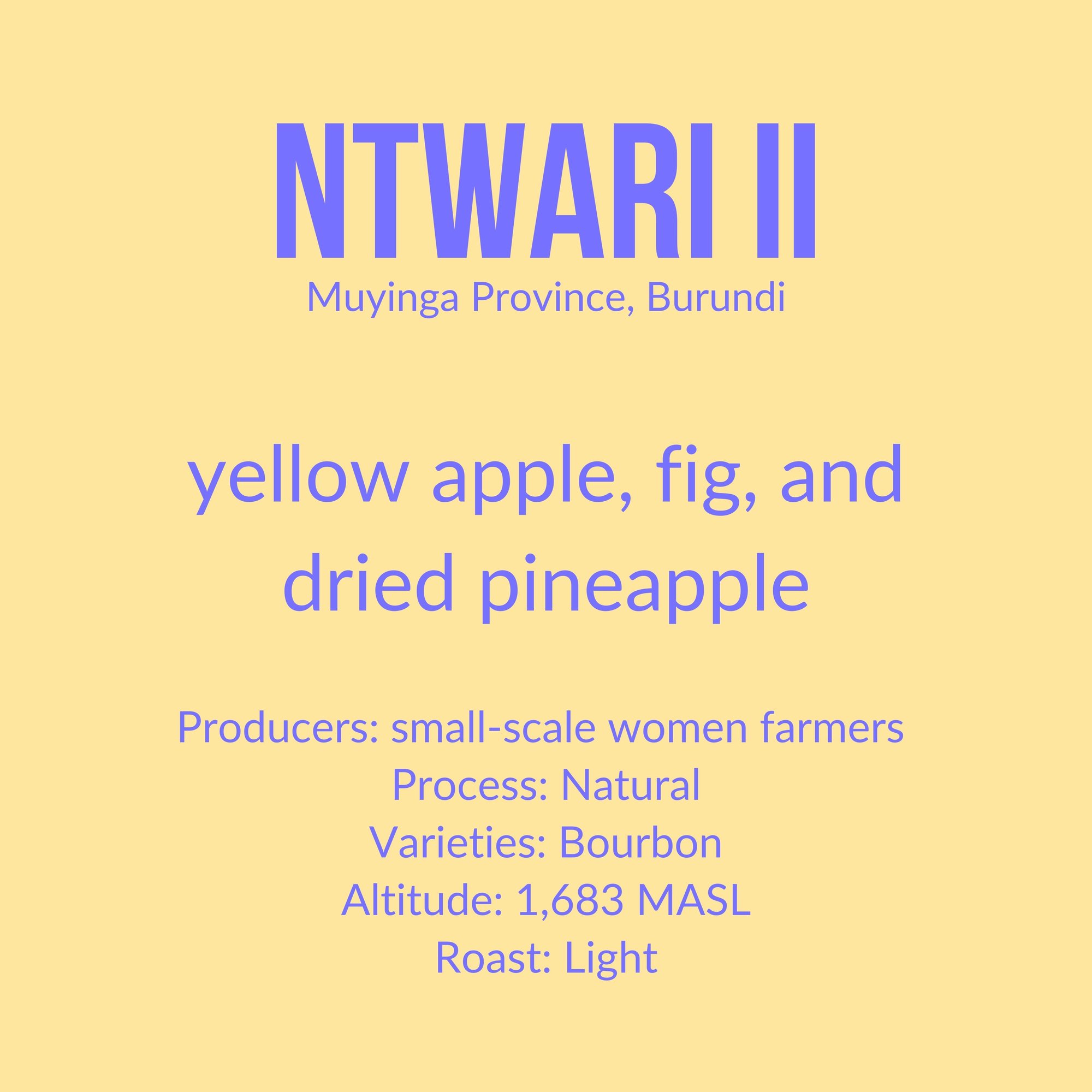Ntwari II, Natural Bourbon - Burundi