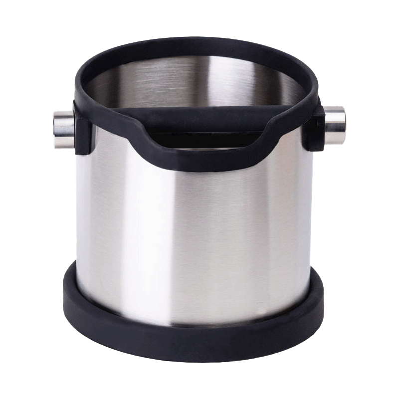 Steel coffee knock box cylindrique