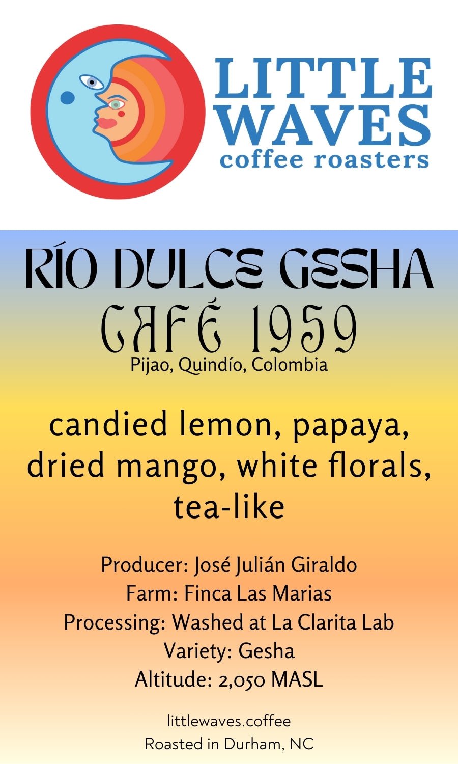 Rio Dulce Gesha - Jose Giraldo of Cafe 1959 - Colombia - Bulk