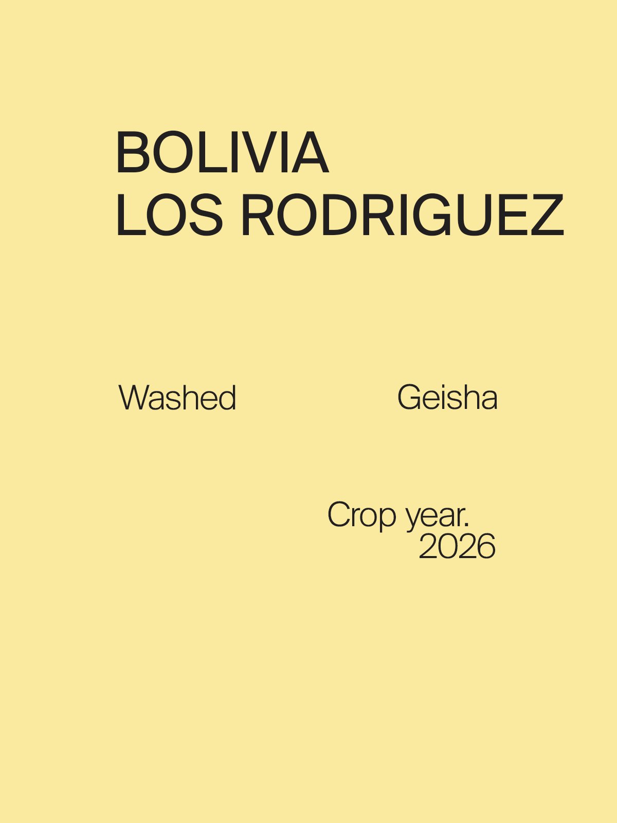 Bolivia Los Rodriguez Geisha Washed