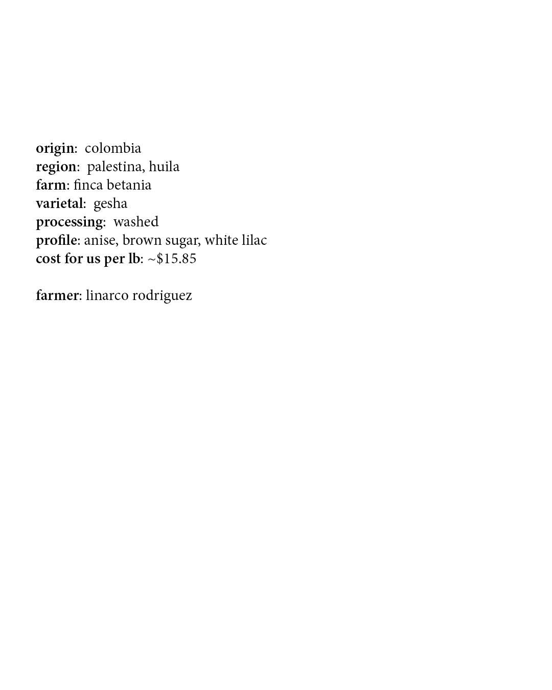 Finca Betania Washed Gesha
