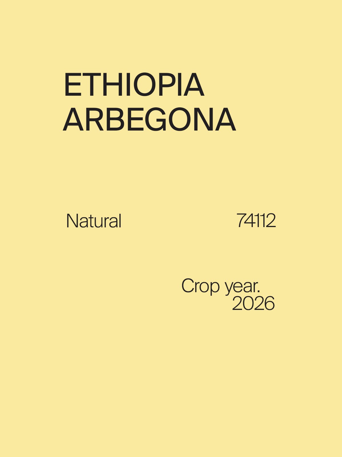 Ethiopia Arbegona 74112 Natural