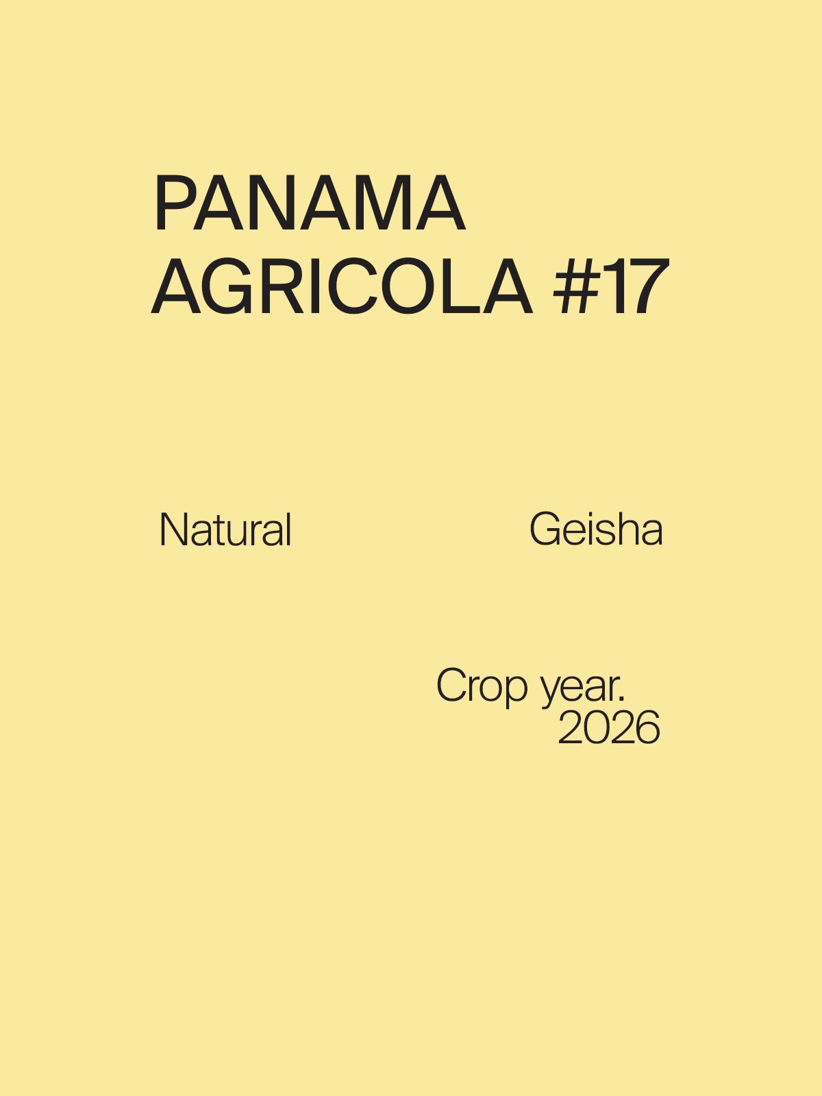 Panama Agricola #17 Geisha Natural (Green)