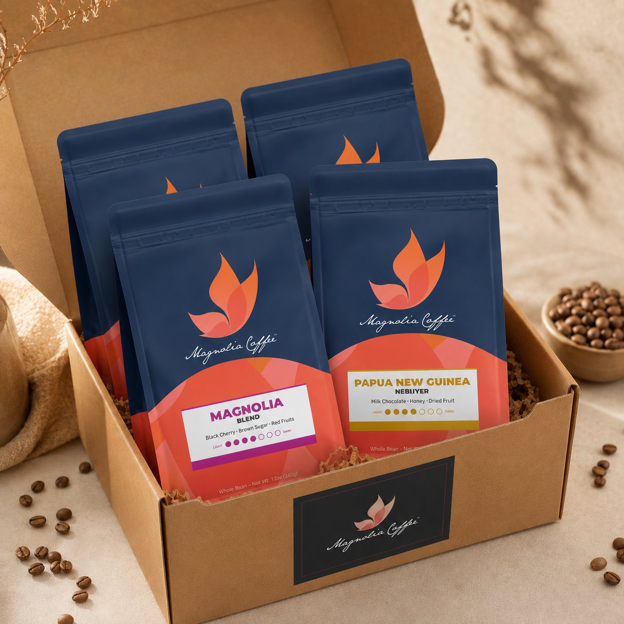 4 Pack Medium Roast Coffee Box