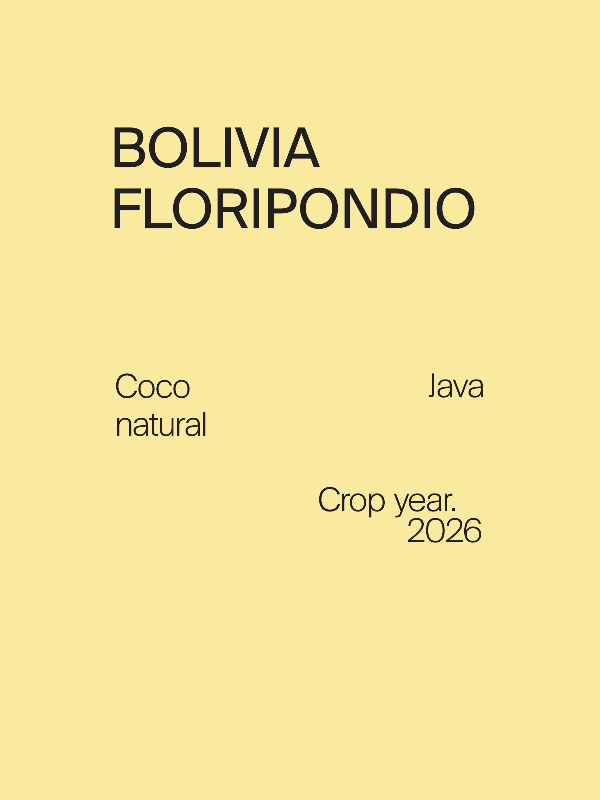 Bolivia Floripondio Java Coco Natural