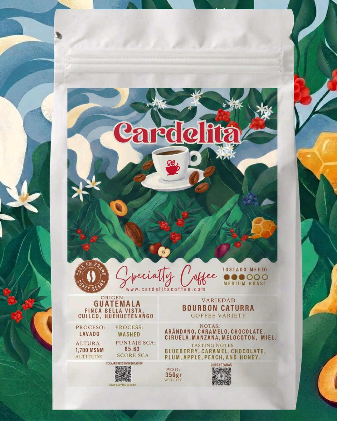 Micro lote Reserva Especial Bourbon Caturra | Finca Bella Vista, Huehuetenango, Guatemala | 85.63 SCA | Café en Grano | 350 g