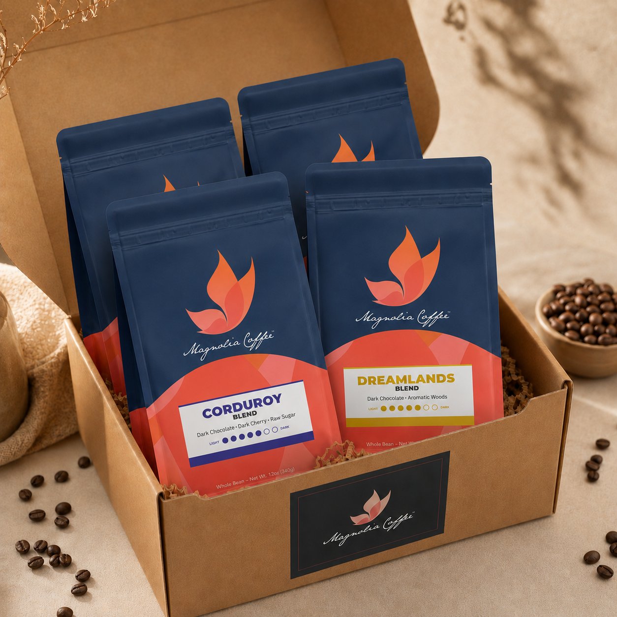4 Pack Darker Roast Coffee Box