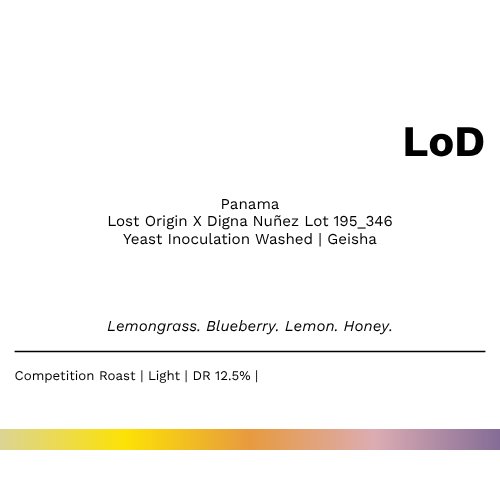 LoD - Lost Origin X Digna Nuñez Yeast Inoculation Washed Geisha Lot 195_346