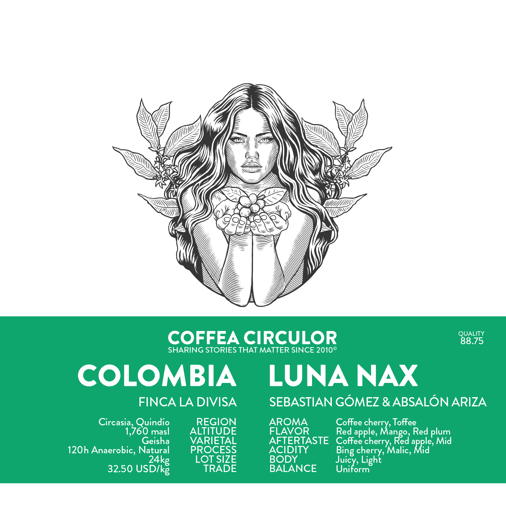 COLOMBIA Luna Geisha Natural Anaerobic NAX