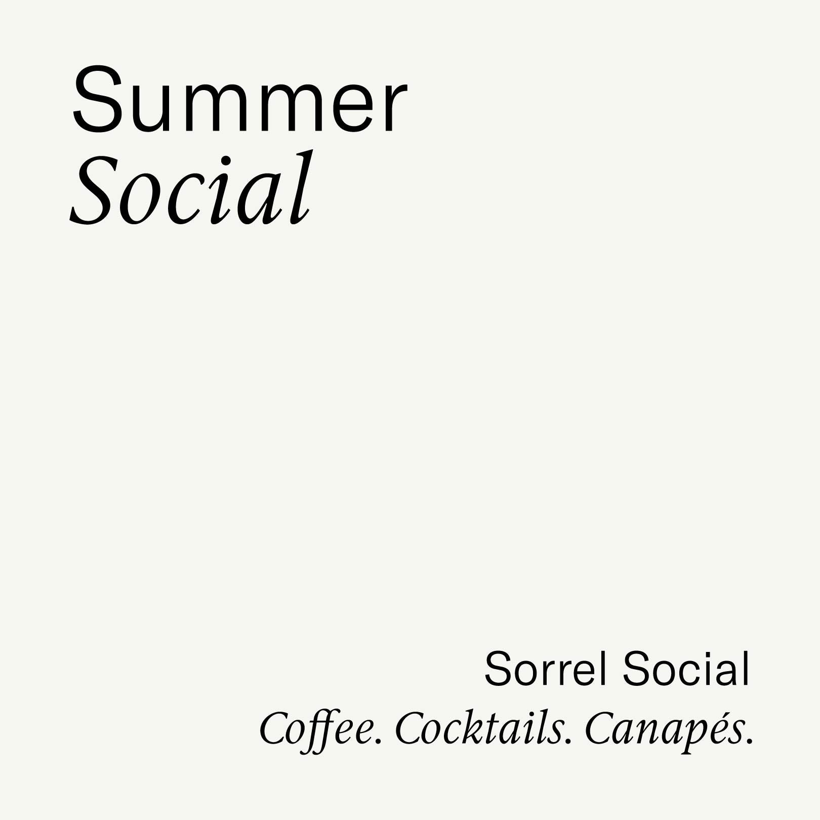 Sorrel Social Summer Social