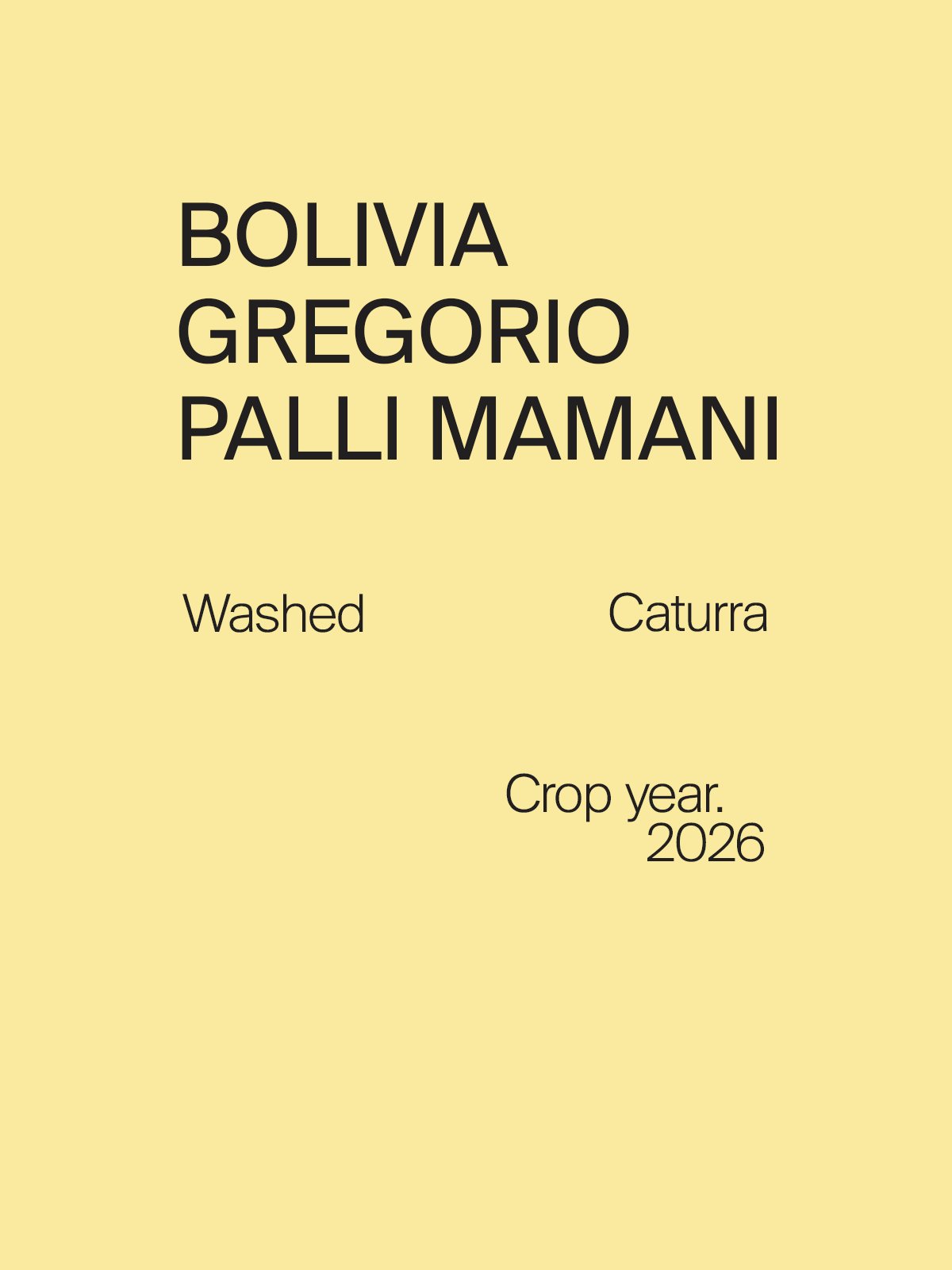 Bolivia Gregorio Palli Mamani Caturra Washed