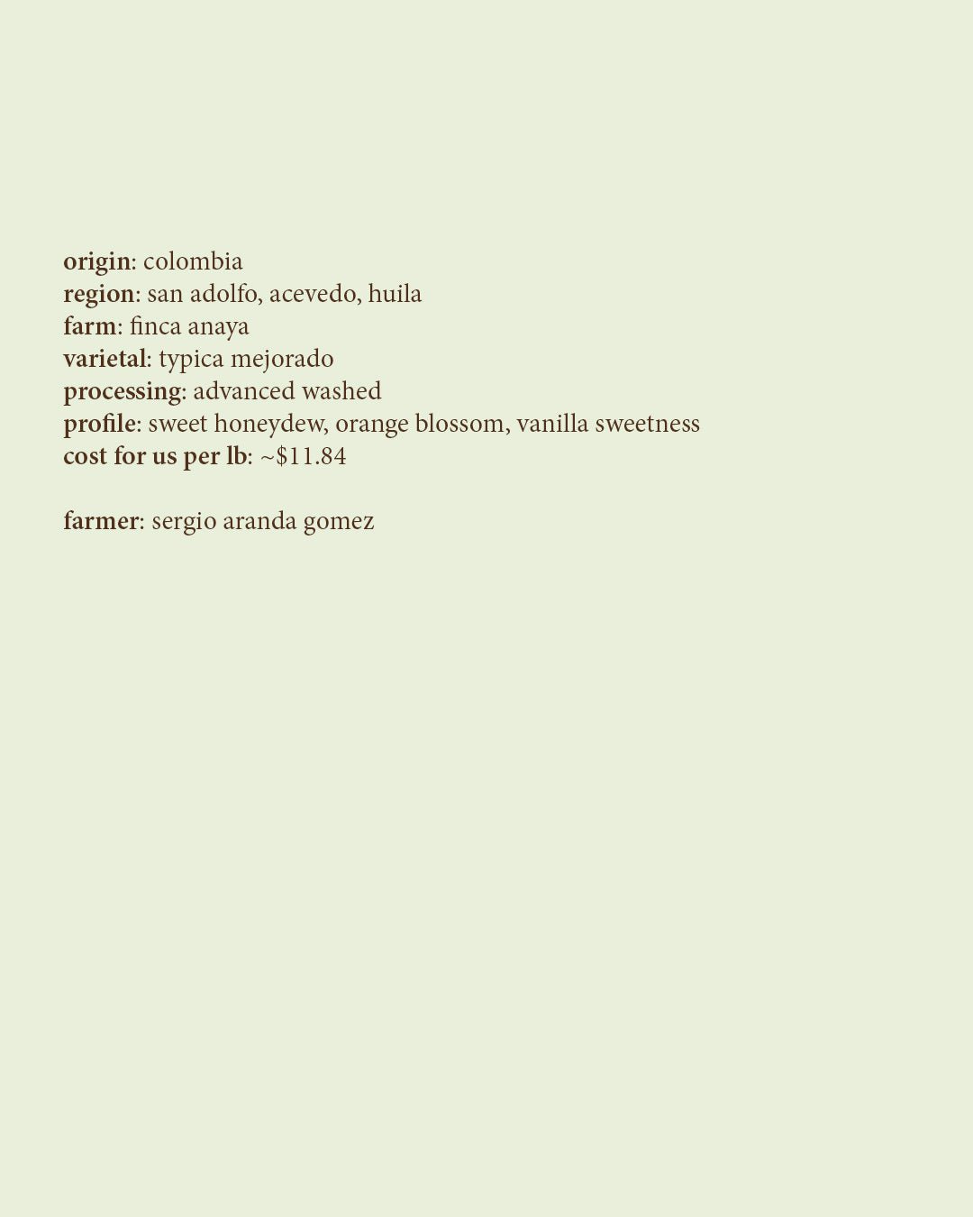 Finca Anaya - Advanced Washed Typica Mejorado
