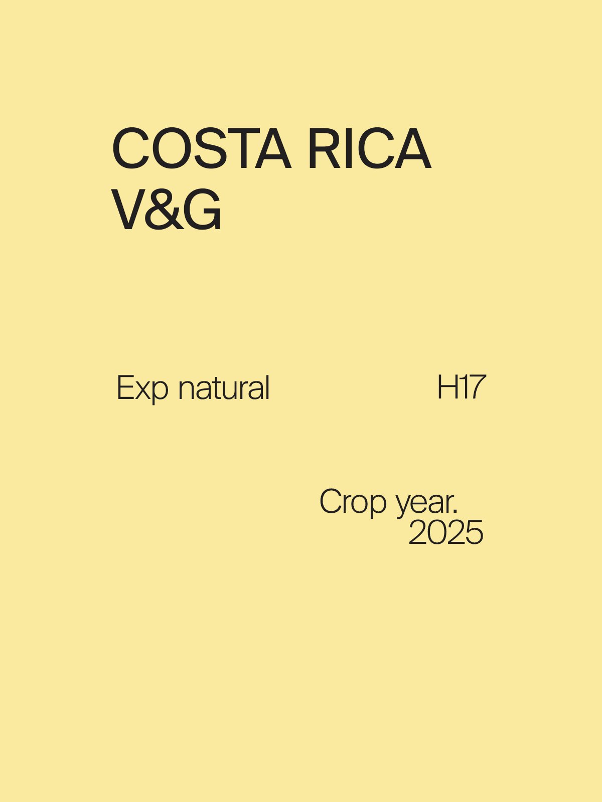Costa Rica V&G H17 Exp Washed