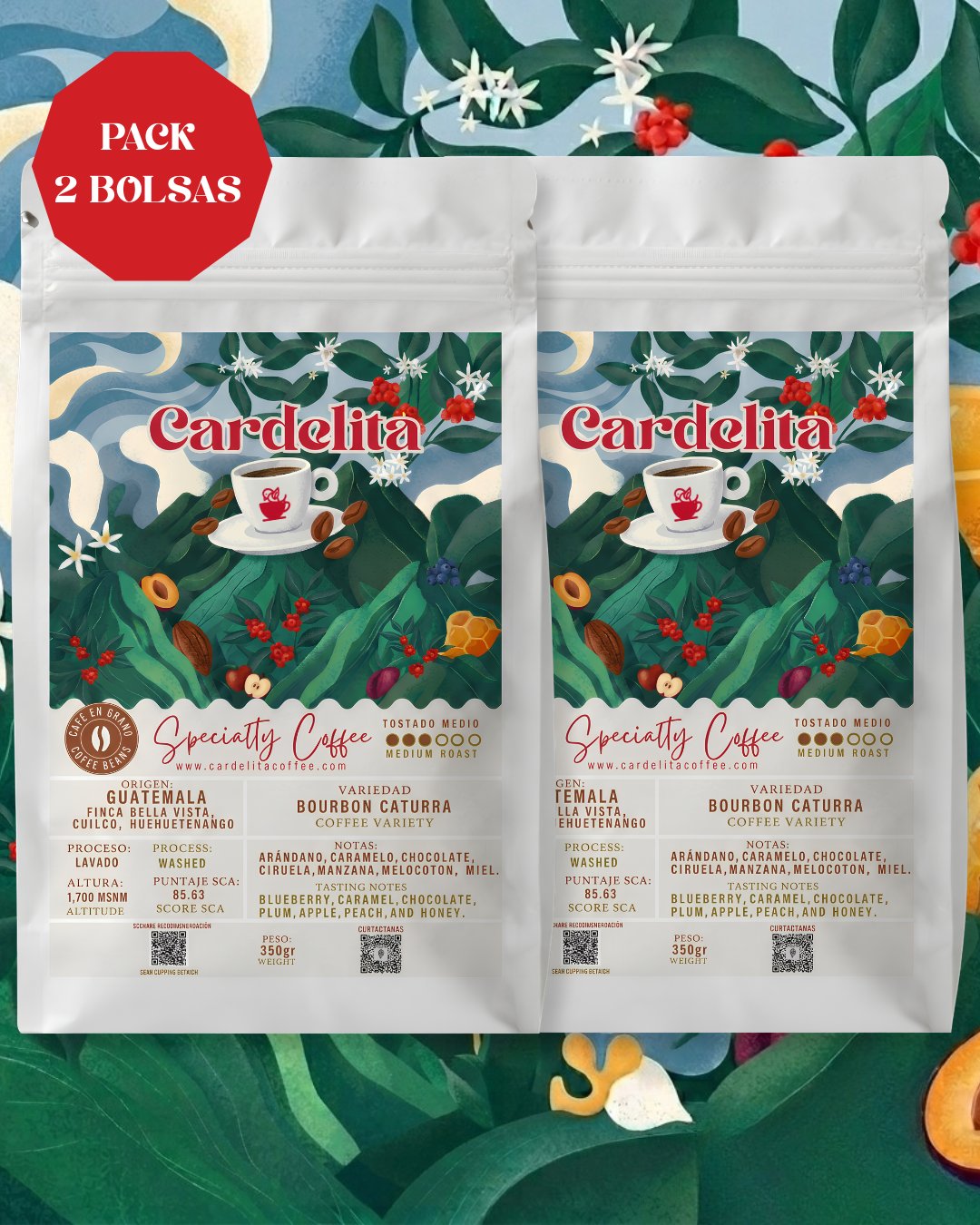 Pack de 2 bolsas de Café Reserva Especial Bourbon Caturra | 350gr c/u