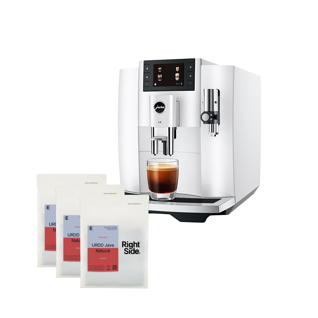 Jura E8 Piano White + 3 meses de suscripción de café de regalo