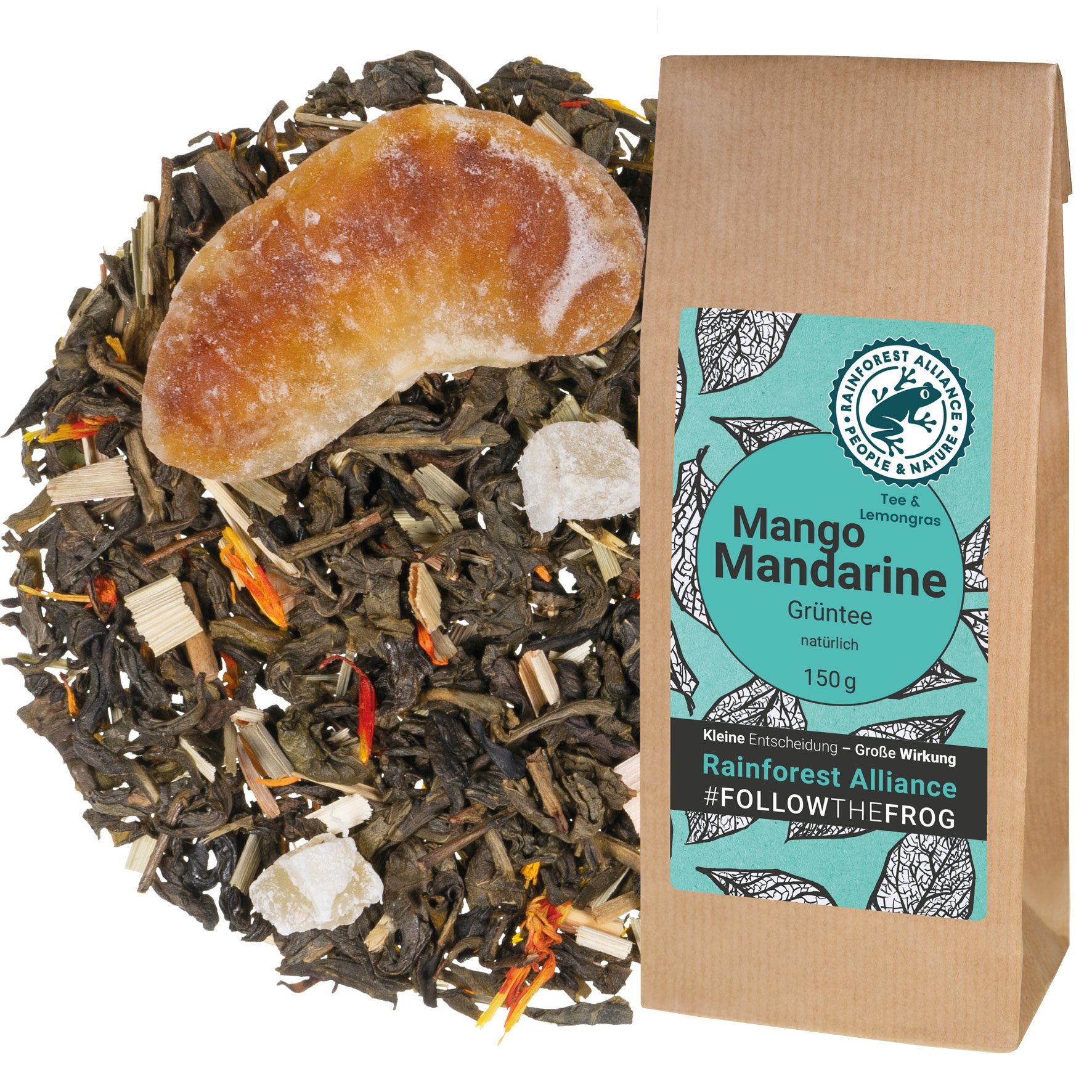 Mango Mandarine Grüntee mit Kräutern und Fruchtstücken 150g