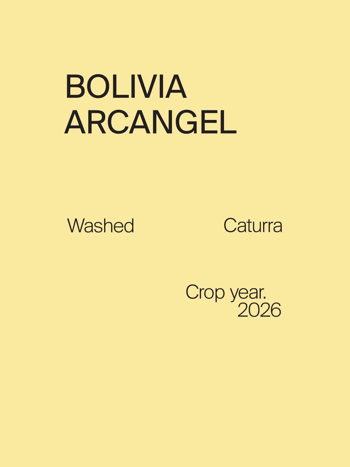 Bolivia Arcangel Caturra Washed