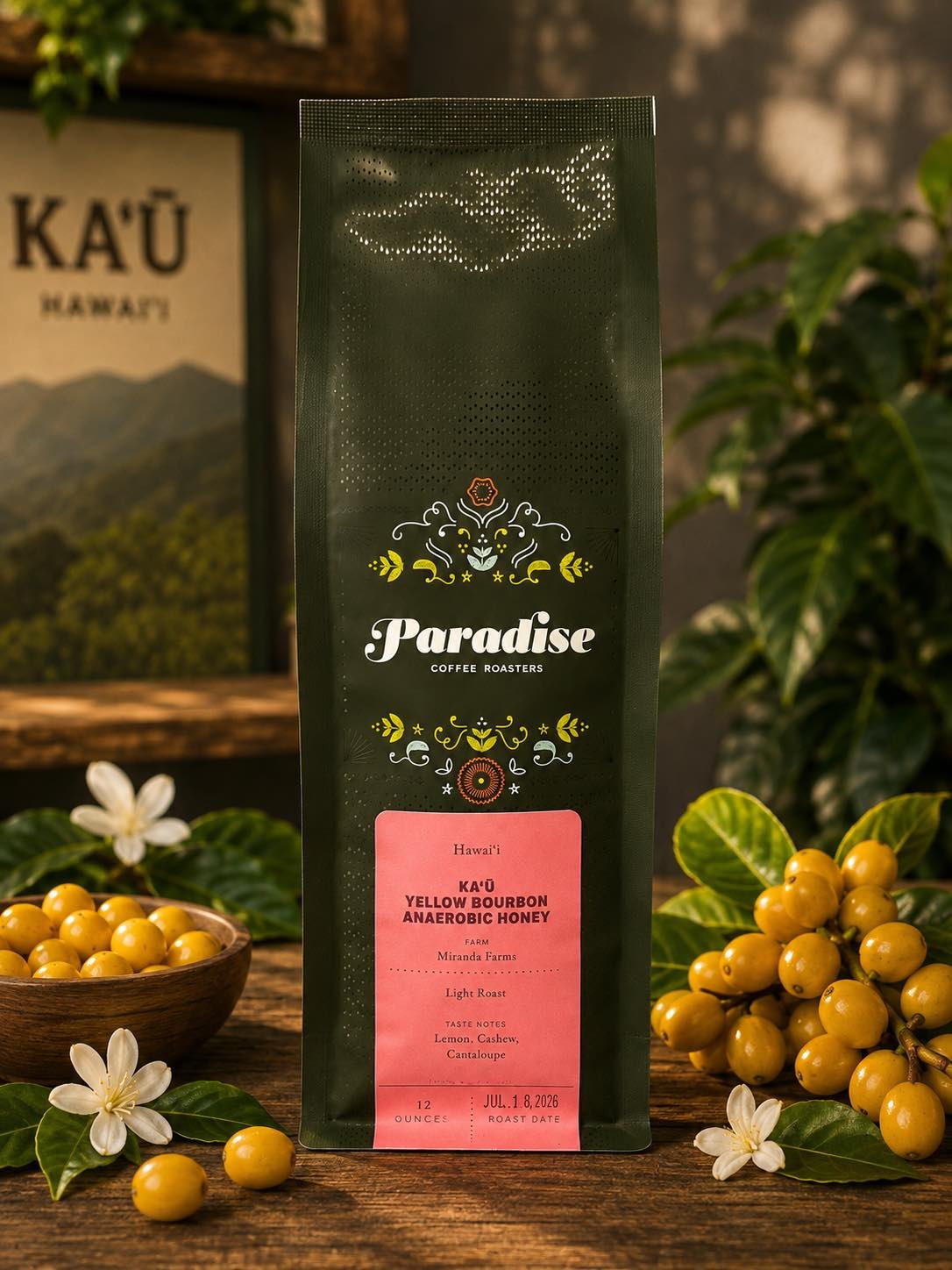 Kaʻū Yellow Bourbon Anaerobic Honey - Light Roast