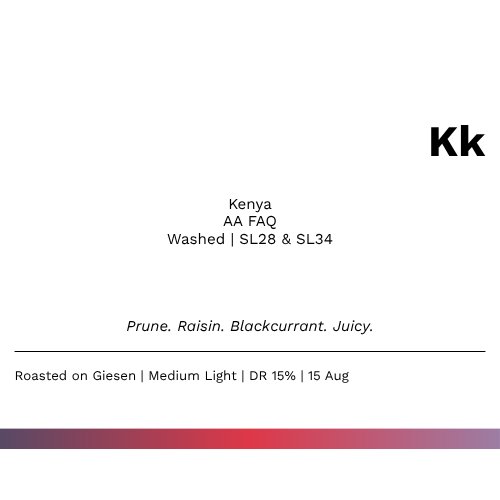 Kk - Kenya FAQ AA Washed (SOE)
