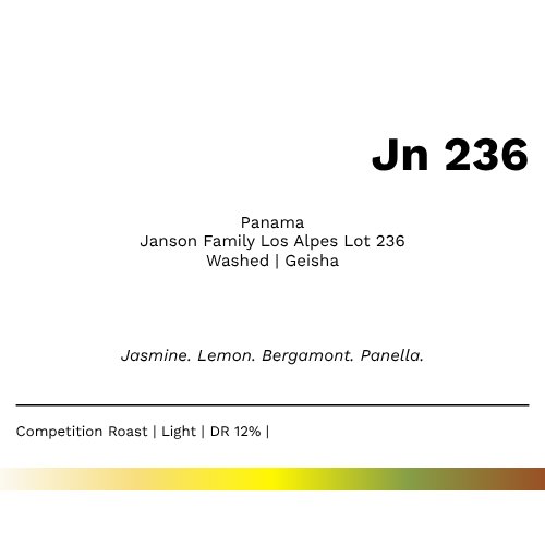 New! Jn 236 - Janson Geisha Los Alpes Lot 236 Washed Geisha