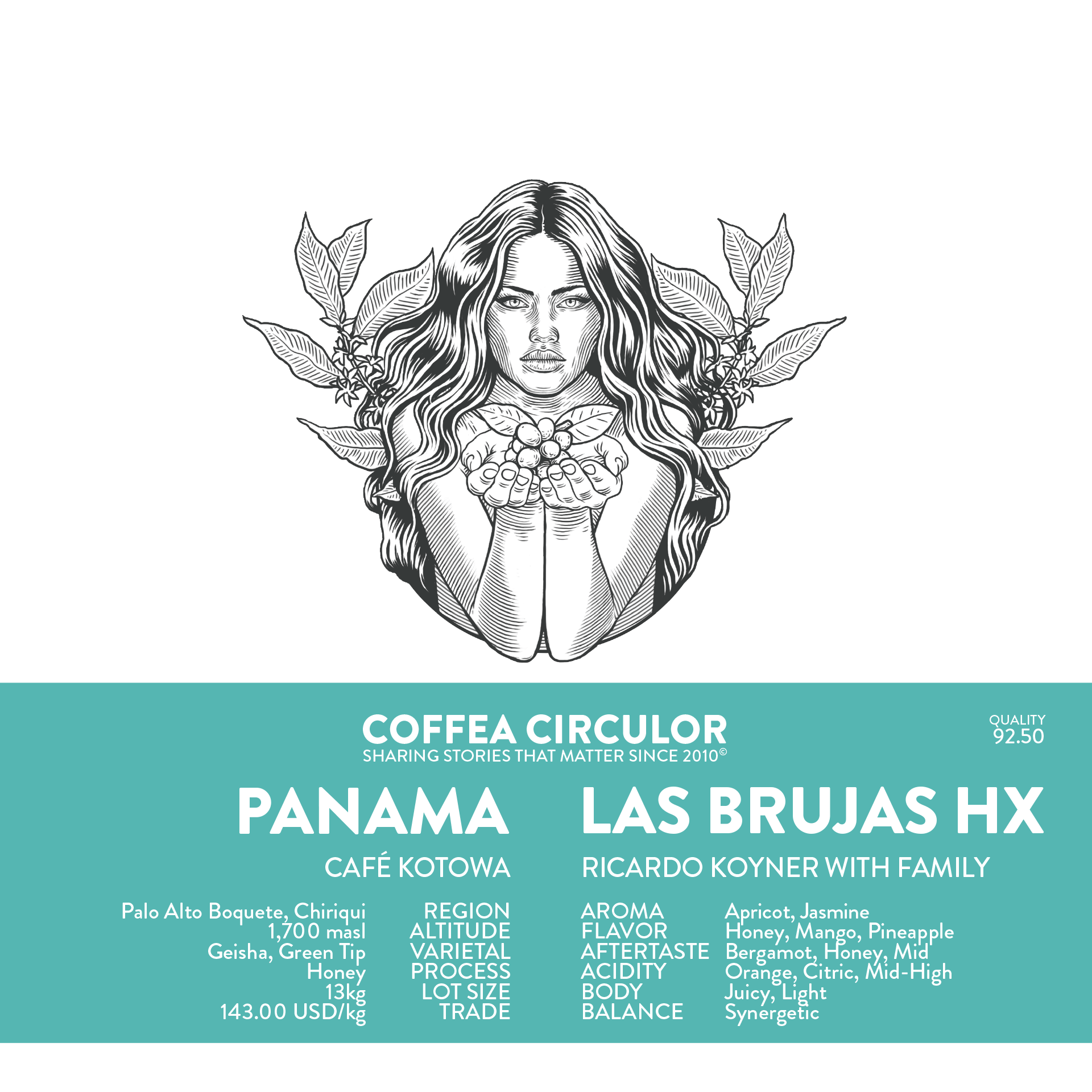 PANAMA Kotowa Las Brujas Geisha Honey HX