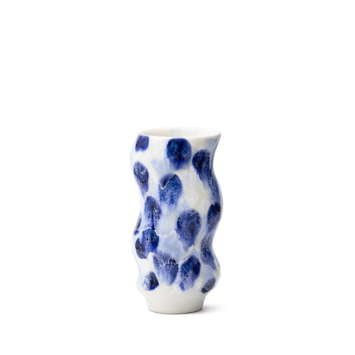 【Studio Arhoj】 Hana Vase Small Wave - Azuri-e [スタジオアーホイ ハナベースウェーブ - 藍摺絵]