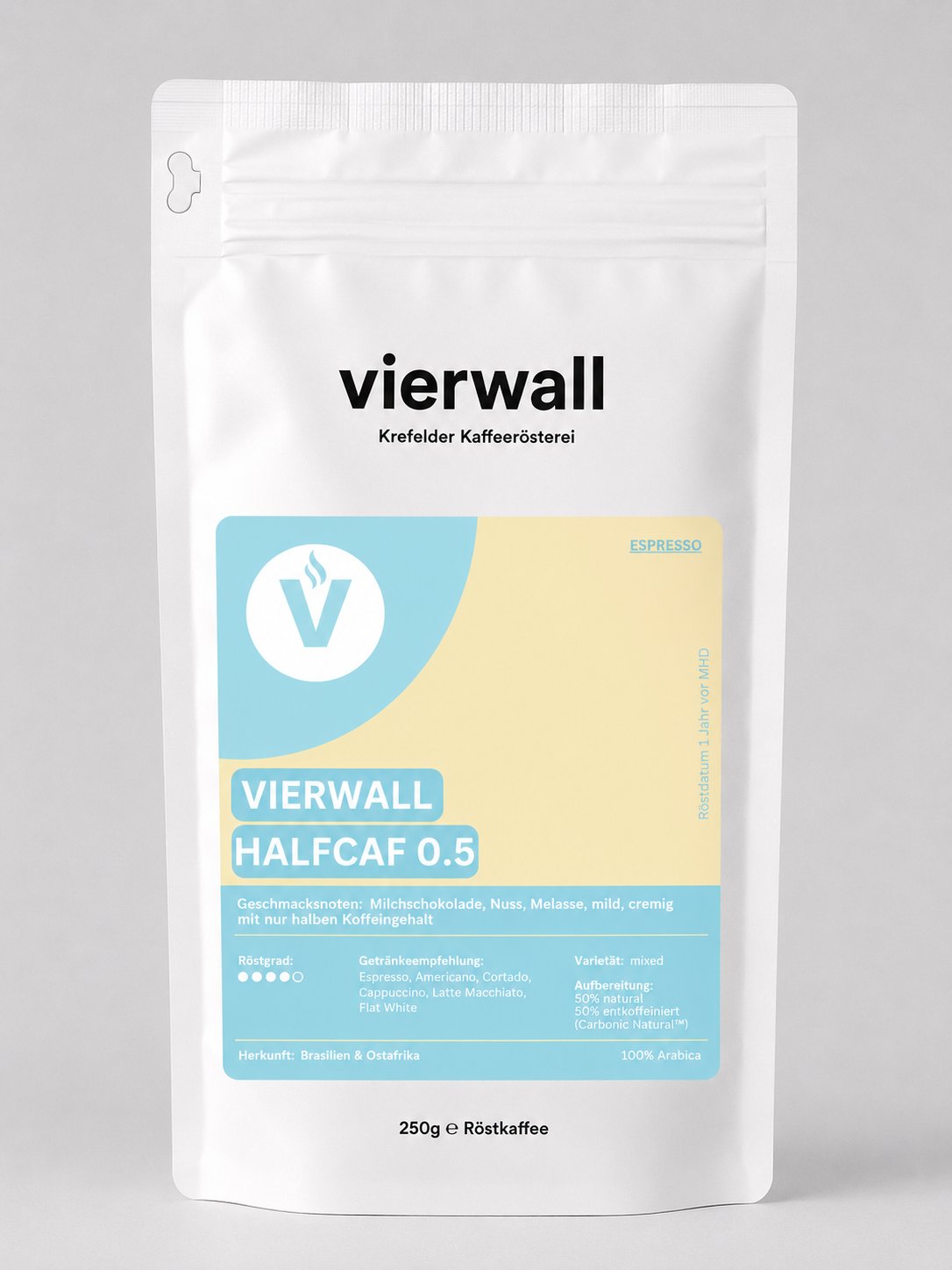 vierwall HALFCAF 0.5 - Kaffee mit weniger Koffein | vierwall