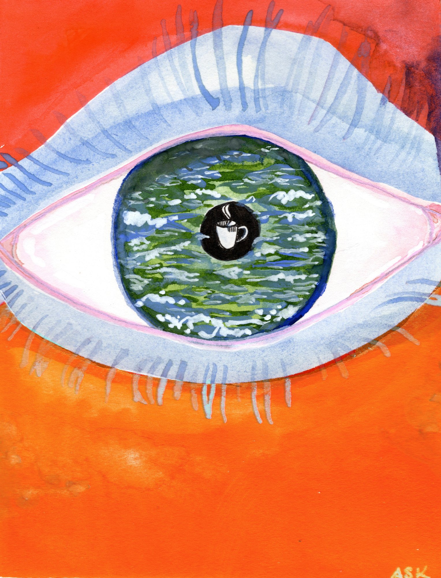 All Eye Want Is Swimming And Coffee - Print