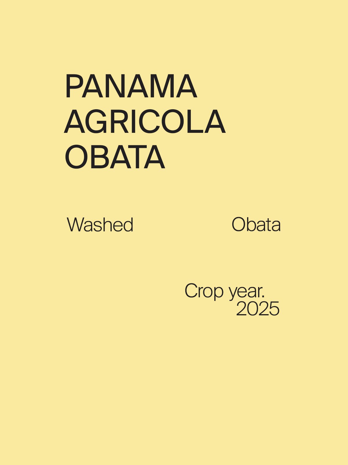 Panama Agricola Obata Washed