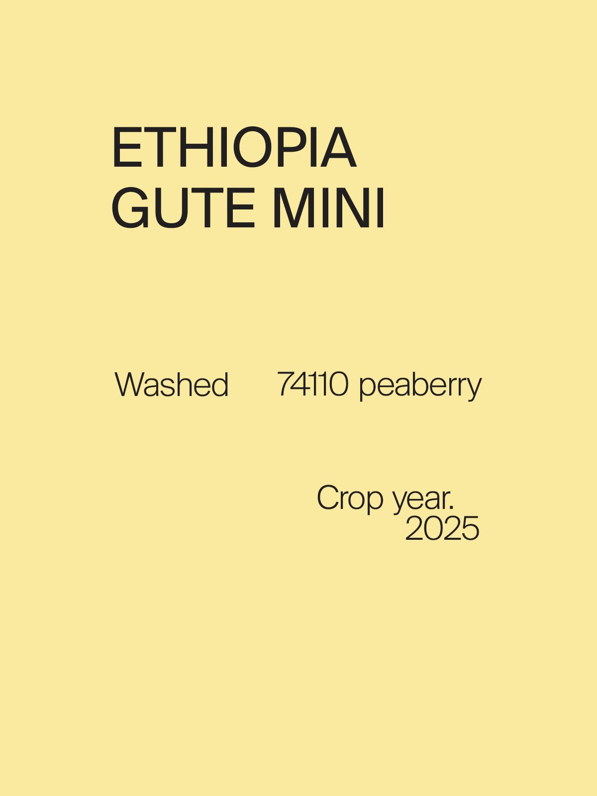 Ethiopia Gute Mini 74110 Peaberry Washed