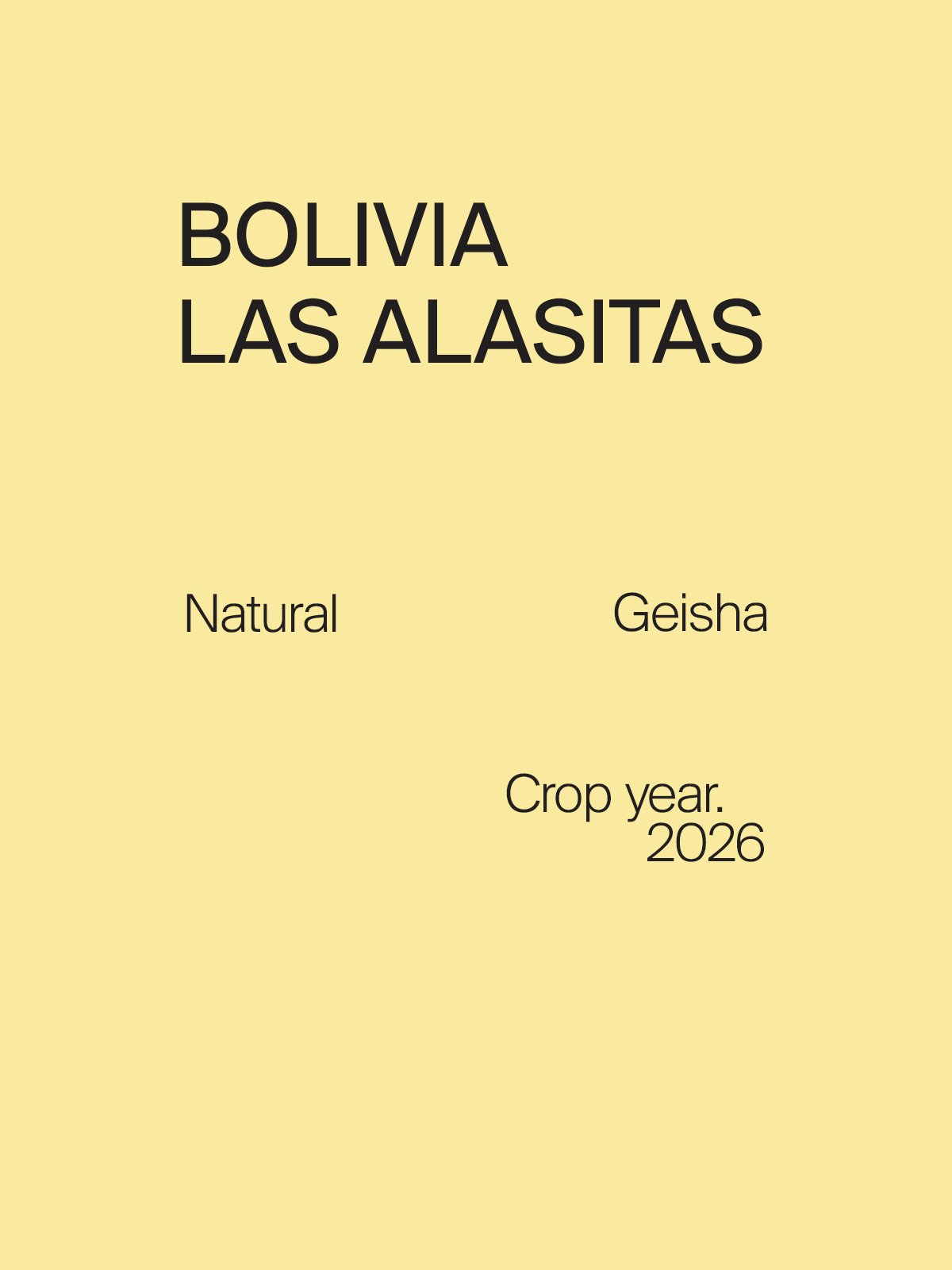 Bolivia Las Alasitas Geisha Natural