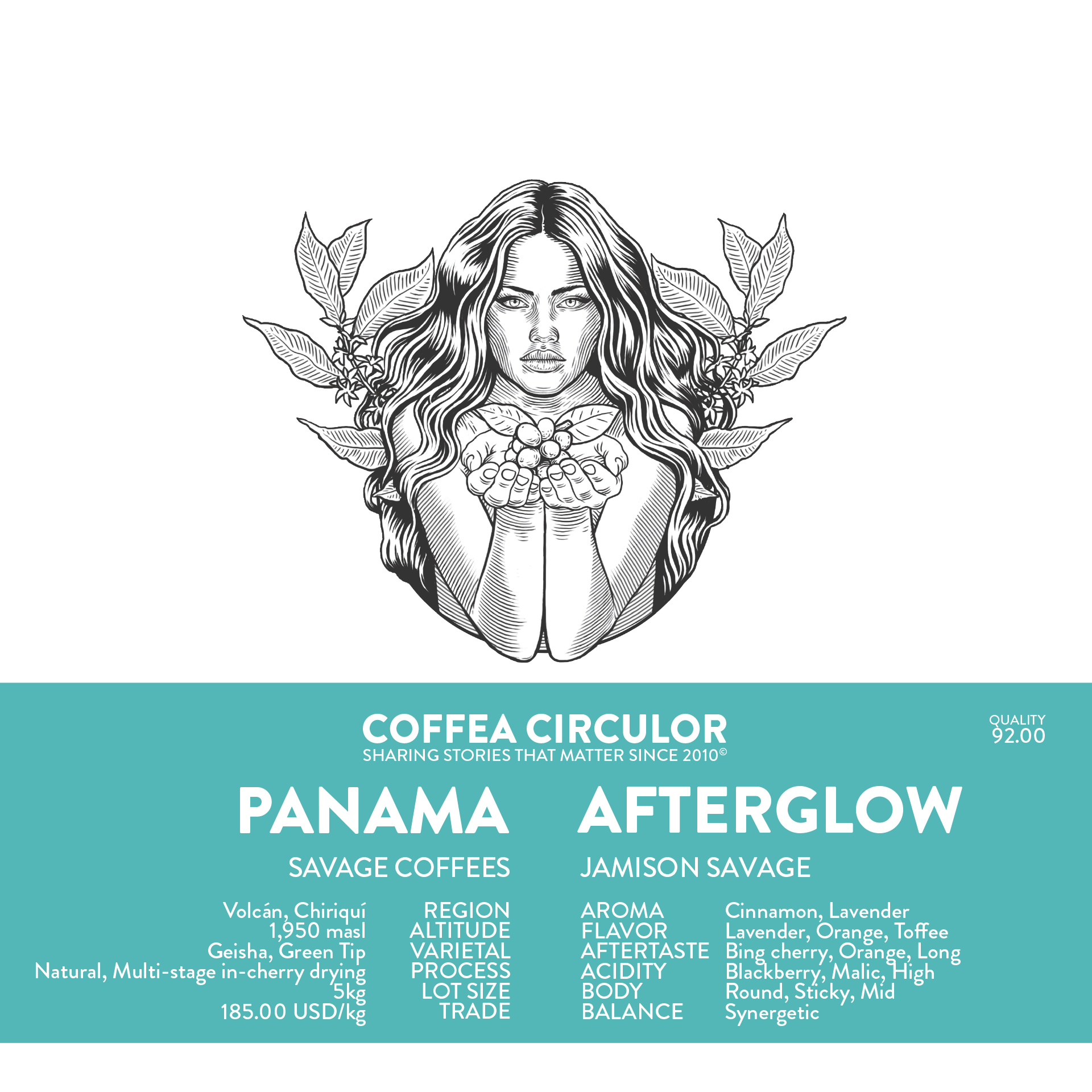 PANAMA Savage Coffees Finca Deborah Afterglow Geisha Natural