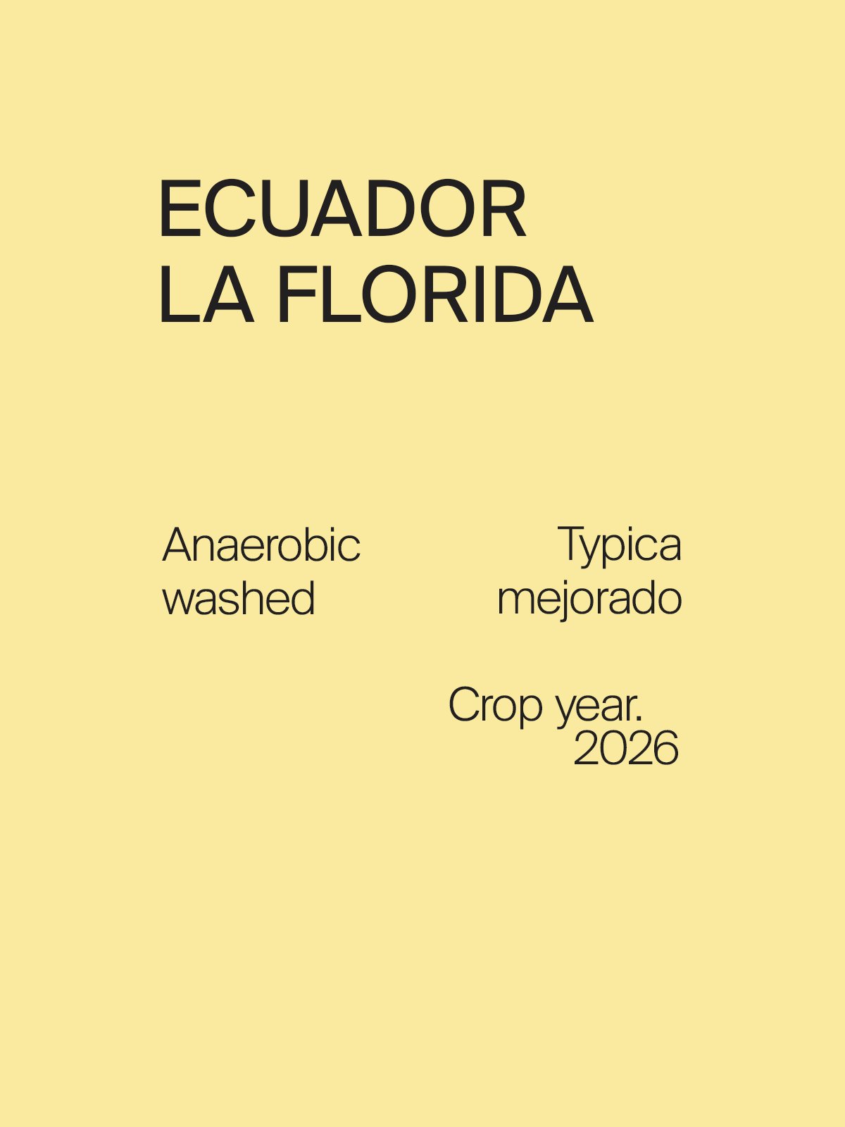 Ecuador La Florida Typica Mejorado Anaerobic Washed